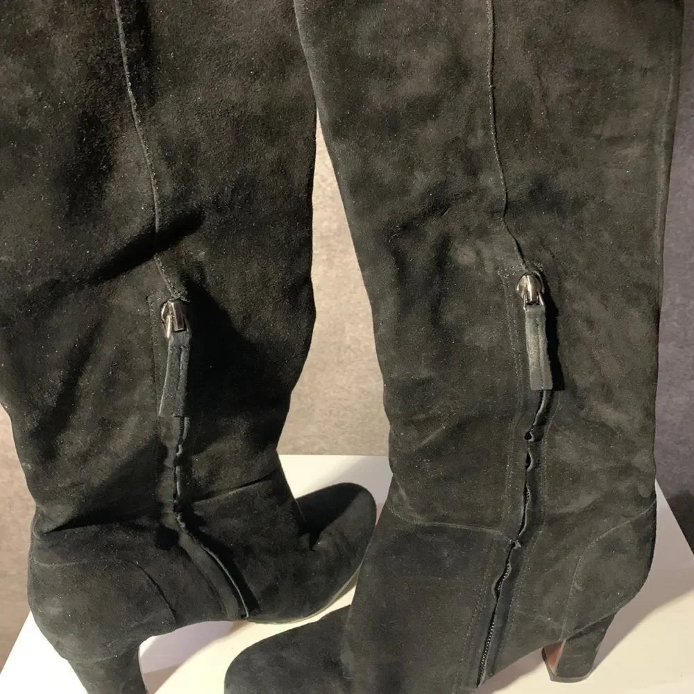 Sam Edelman Women's Leather Suede Boots, Serephina, Black Sz 8 M